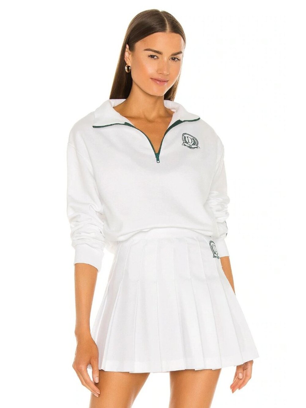 DANZY x REVOLVE Tennis Half-Zip Crew in White